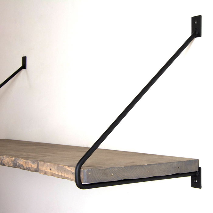 Hanah Home Wr038 Estante de Pared de Madera y Metal Nogal y Negro